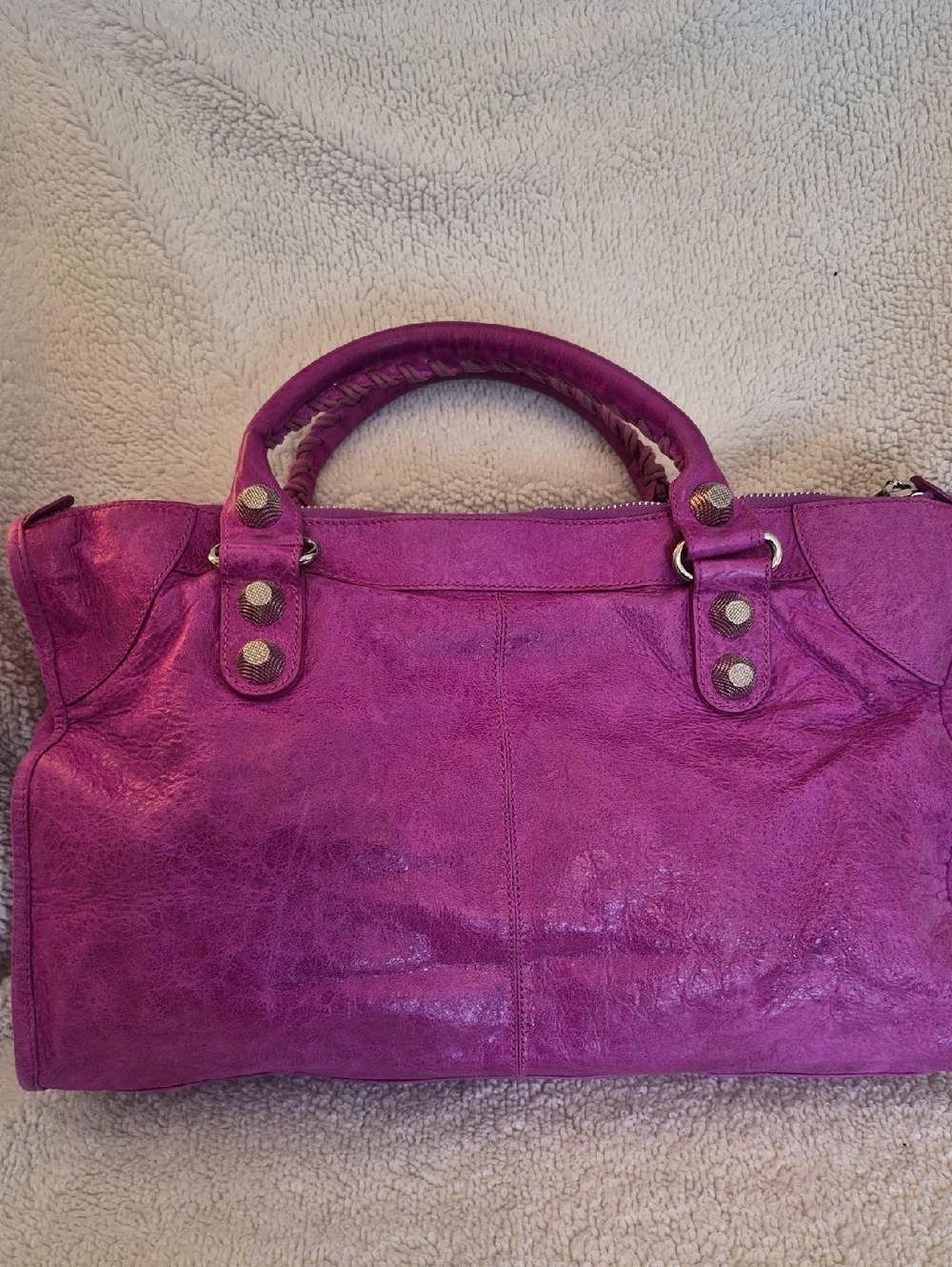 BALENCIAGA Le City Small Lambskin Top-Handle Bag- Rose Magenta - Picture 7 of 10